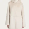 giacca Champignon GIACCA CON CAPPUCCIO DOUBLE-FACE IN VEGAN SHEARLING