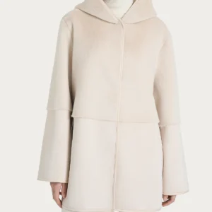 giacca Champignon GIACCA CON CAPPUCCIO DOUBLE-FACE IN VEGAN SHEARLING