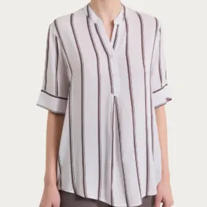 blusa BLUSA A RIGHE SPAZIATE E MANICA CORTA IN ECOSETA