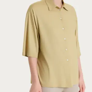 camicia khaki CAMICIA CON MANICA 3/4 IN VOILE STRETCH