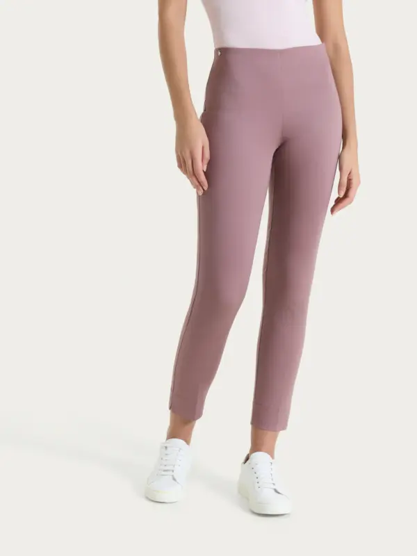 pantalone capri PANTALONE CAPRI CON SPACCHETTI IN SATIN POWER