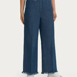JEANS SFRANGIATO AMPIO ALLA CAVIGLIA IN LIGHT DENIM