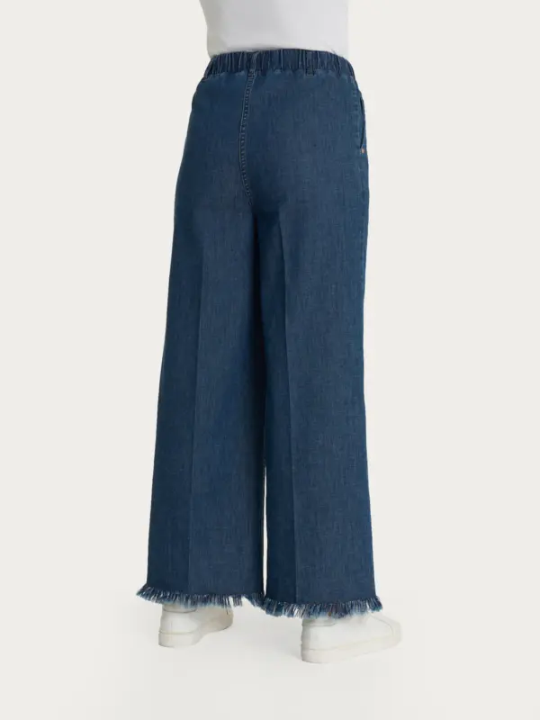 pantaloni denim 2 JEANS SFRANGIATO AMPIO ALLA CAVIGLIA IN LIGHT DENIM